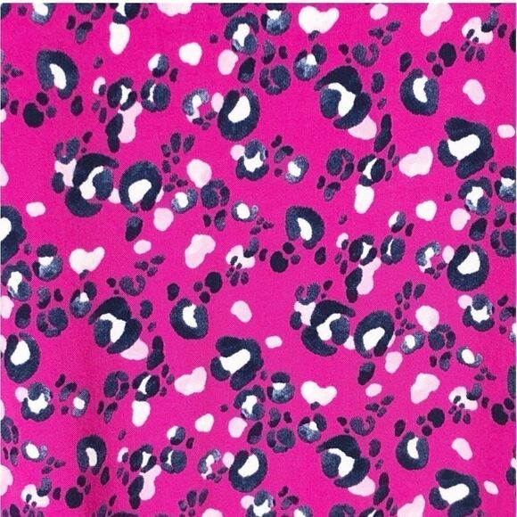 Crown & Ivy Pink & Black Animal Print Ruffle
V Neck Stretch Popover Top - Picture 6 of 9